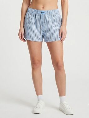 Striped Light Blue Women’s Pajama Shorts